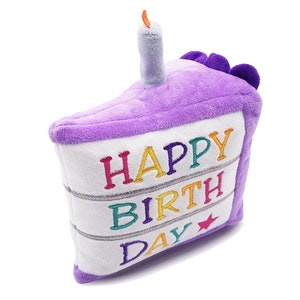 Dog Birthday Cake Toy | Happy Birthday Cat Toy | Dog & Cat Squeaky Plush Toy