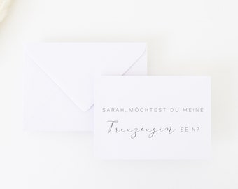 Postcard for the election of the maid of honor | DIN A6 including envelope | customizable with the name | Do you want to be my maid of honor?