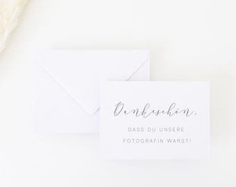 Dankeskarte für Hochzeitsdienstleister | DIN A6 inklusive Umschlag | personalisierbar | für Fotograf/in, Trauredner/in, Sänger/in, DJ, ...