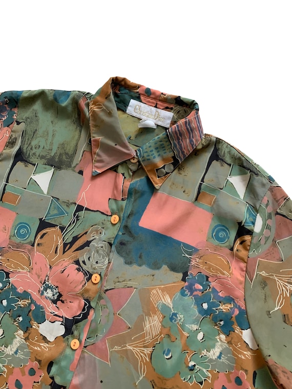 良品 Christian Dior ポロシャツ 花柄 80s vintage 良品 Christian Dior ポロシャツ 花柄 80s vintage