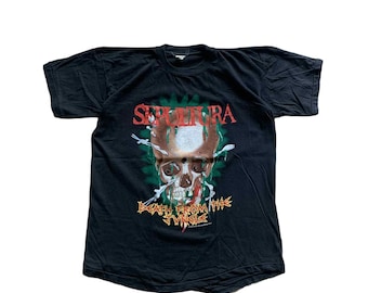 Sepultura Tour T-shirt, Black Tee Shirt, Vintage Rare Metal Thrash