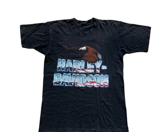 90s Vintage Harley Davidson Follow the Eagle 3D Emblem Tee Shirt