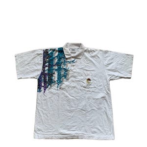 vintage HUGO BOSS Golf Sports Polo T-Shirt white international Country Club Size XL men&#39;s rare 90&#39;s cotton retro summer short sleeve tee