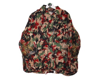 Giacca da campo da cecchino mimetica Alpenflage Swiss Army vintage anni &#39;70 Deadstock M - L Multipocket BSC 1972 gorp gorpcore