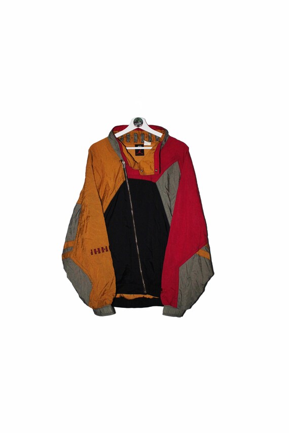 Vintage Nike Jordan Windbreaker Jacket 90s Light Jacket Swoosh Retro Rare Good condition Red Mustard