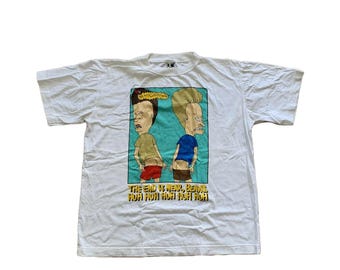 Vintage 1993 Beavis and Butthead MTV All Over Print T-shirt / 90s