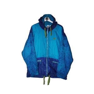 Vintage Nike Kapuzen Swoosh Logo Windbreaker Jacke 90er Jahre retro Blau Just Do It