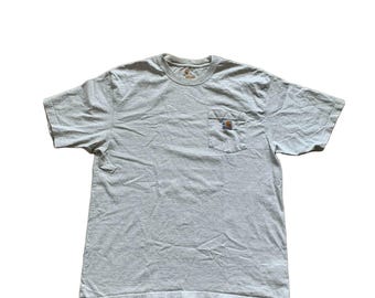 Carhartt Work In Fortschritt Herren Unisex Tasche T-Shirt Logo Large Light Grey Grey T-Shirt Shirt Tee 90s Retro Y2K