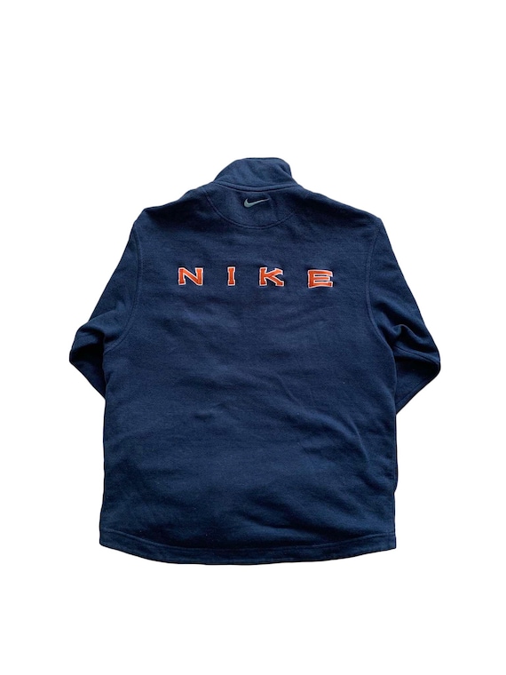 Vintage Nike sweater met volledige ritssluiting marineblauw