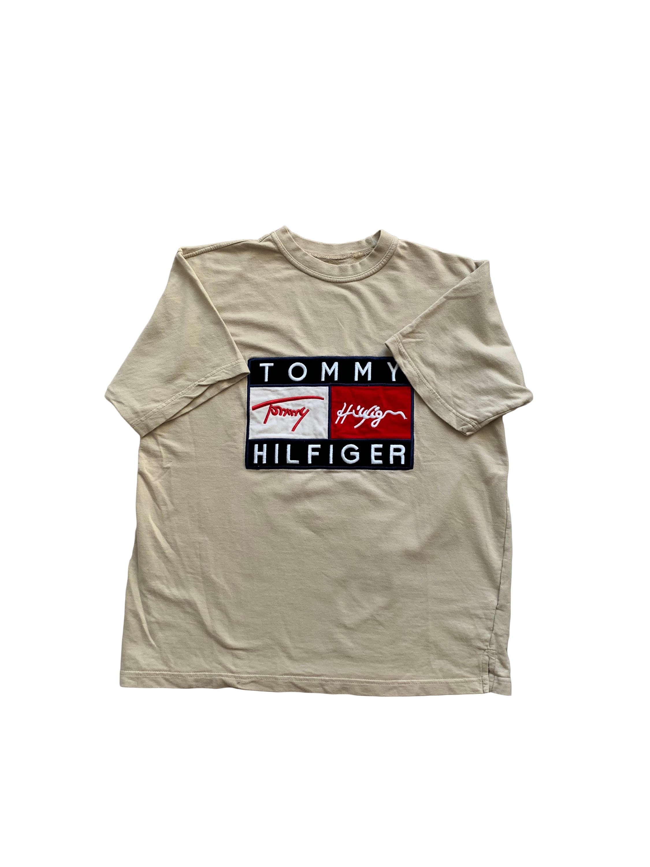 Flag Embroidery Tommy Hilfiger V Ausschnitt T Shirt Herren Tommy