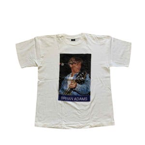 Vintage Bryan Adams 1994 World Tour rock band single stitch white t-shirt, rock and roll, size X-Large back print