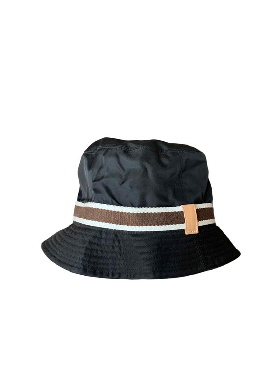 Vintage Y2K Coach Bucket Hat Brim Black Nylon Hat Retro  display picture 2
