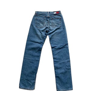 Vintage Tommy Hilfiger Denim Jeans Hose Logo Flagge 90er Jahre Blau Retro Guter Zustand