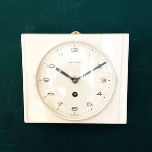 VINTAGE kitchen clock Hettich, wall clock approx. 1950s, mechanical to wind up, retro, mid-century, rockabilly country style, kitchen decoration