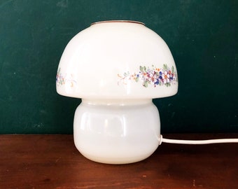 VINTAGE Mushroom table lamp by DORIA hand-painted, Bauhaus 1930s, Art Deco floor lamp, antique lamp, milk glass, children's room