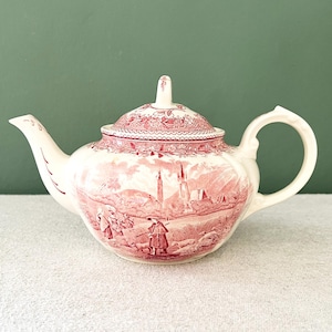 Stor Villeroy & Boch Burgenland röd tekanna, cirka 1970/80, kapacitet ca 1,4 liter, klassisk pjäs från den gamla serien, fransk bordskultur