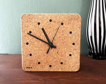 IKEA 壁掛け時計/キッチンクロック クラシック コルクブロック製、80
