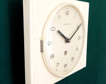 VINTAGE Kitchen Clock Hettich, Wall Clock Approx. 1950s