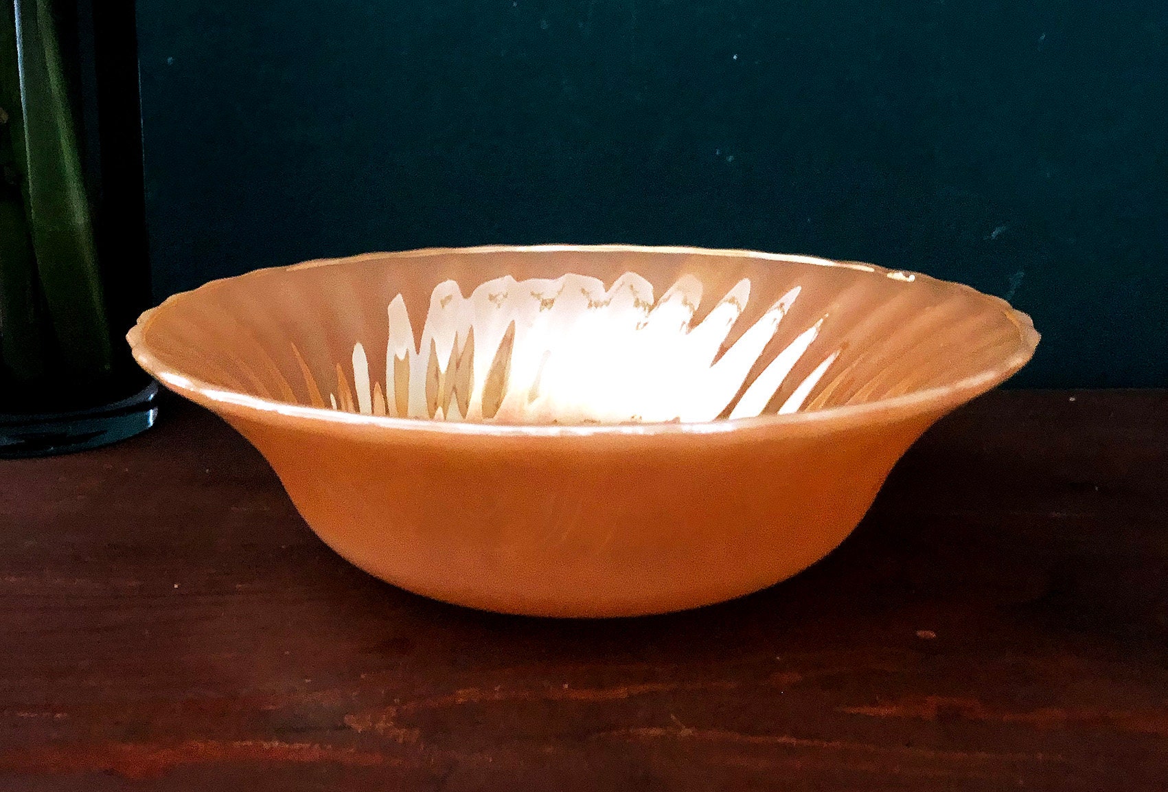 Schüssel Anchor Hocking FireKing, Pfirsich Glanz Design, Vintage Dinnerware, Schüssel, Weihnachtsgeschenk, 1950er Glas U.S.A, Oven Proof