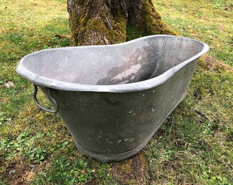 BABYWANNE extrem selten kleine Größe! Vintage 1940/50er Jahre Zink, Landhaustil, Badewanne, Brocante Eiskühler Pflanzgefäß Sekt- Bierkühler