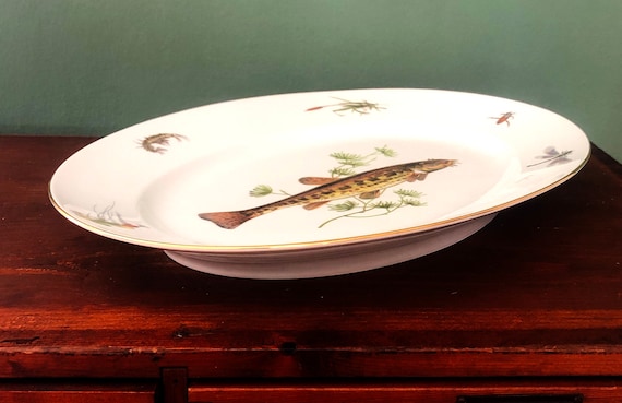 食器 Richard Ginori Oval Platter GINORI Fish Platter, Serving Platter With Gold Rim, Richard Ginori