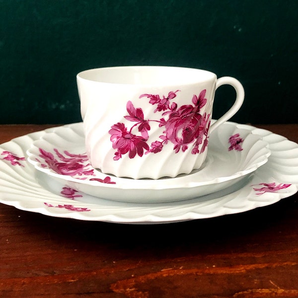 VINTAGE Limoges France Haviland "Torse Purpur", purple roses decor, country house style France, fine porcelain France, collectible