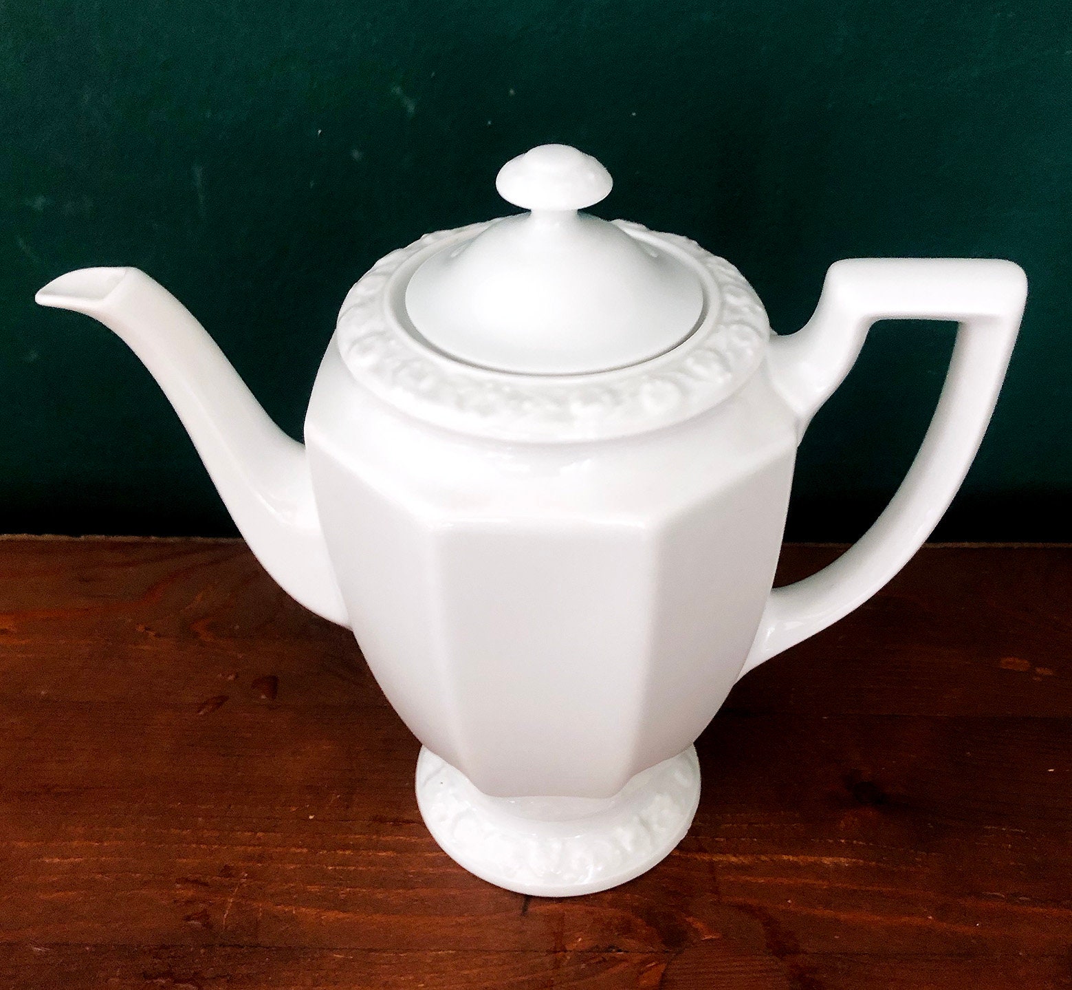 KAFFEEKANNE Maria Weiß von Rosenthal Classic, 80er Jahre, Durchmesser 32,00 cm, Porzellan Manufaktur, Klassiker Alte Serien, edles Porzellan