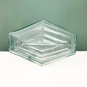 Falconnier glasblock, modell nr 9, turkos, designad av Gustave Falconnier, cirka 1900, historiskt byggmaterial, samlarobjekt, Adlerhütten Penzig