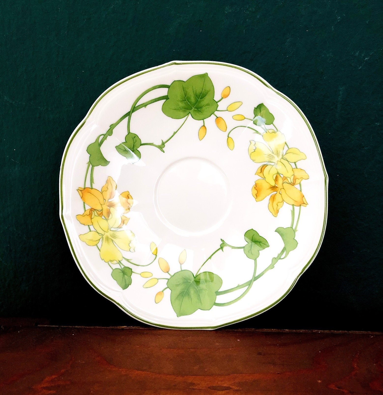 Saucer, plate VILLEROY & BOCH decor GERANIUM Malva, cup, classic old series, 80/90s, country house style, vintage farmhouse style,