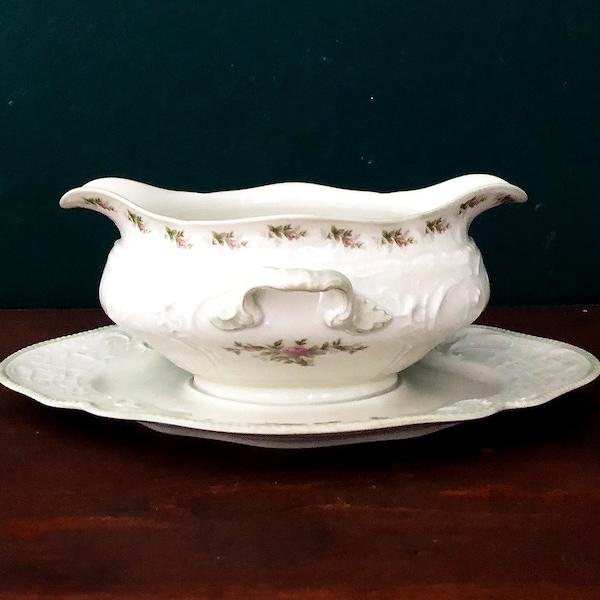 SAUCIERE Rosenthal Sanssouci 10 Rosen, U.S. Standard Design, Selb Germany, Klassiker Alte Serie, sammelwürdiges Porzellan edle Tischkultur