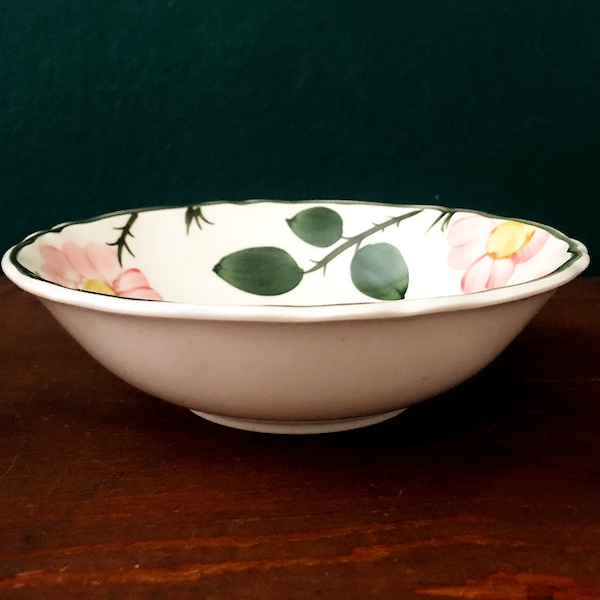 DESSERT-, SALAT-, MÜSLISCHALE Villeroy & Boch Wildrose, rosa Blüten, Ø 16 cm, Klassiker Alte Serie Handmalerei, Landhausstil, Vintage Dekor