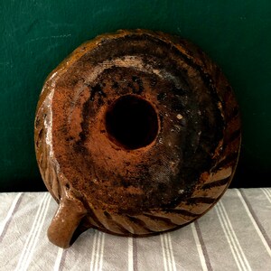 ANTIQUE GUGELHUPF SHAPE #Backform #Tonform #bäuerliche ceramics #Kuchenform #Landhausstil #19 century #braun glazed #Rarität #Vintage #Brocante image 7