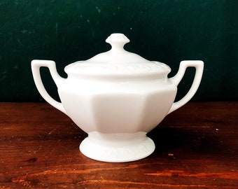 Sugar bowl Rosenthal Maria White Classic 20.5 cm, historic fine manufacturer, classic old series, collectible porcelain table culture