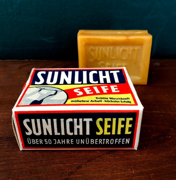 VINTAGE SUNLIGHT Soap 1950s Original Packaging, Laundry Soap Bar