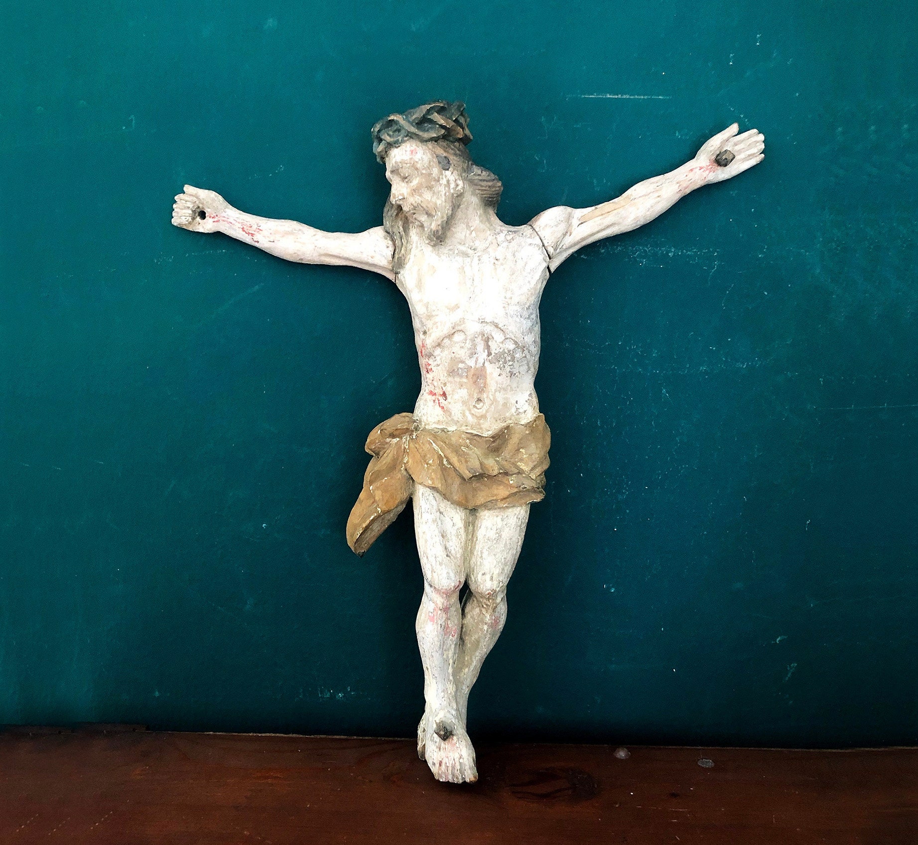 Metall Vintage Kreuz Figur Jesus Gekreuzigte christlich