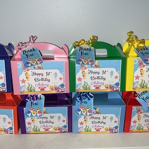 Customized Baby Shark Themed Party Gift Box or Different Customized Cartoon Gift Box