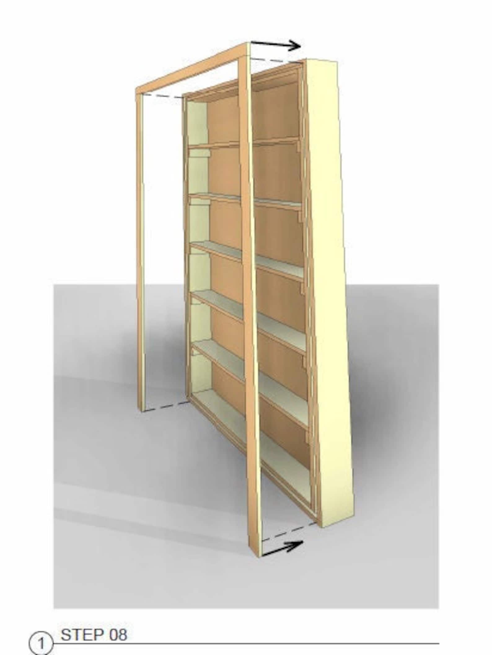 The Secret Passage DIY Murphy Door and Bookshelf Blueprint Etsy