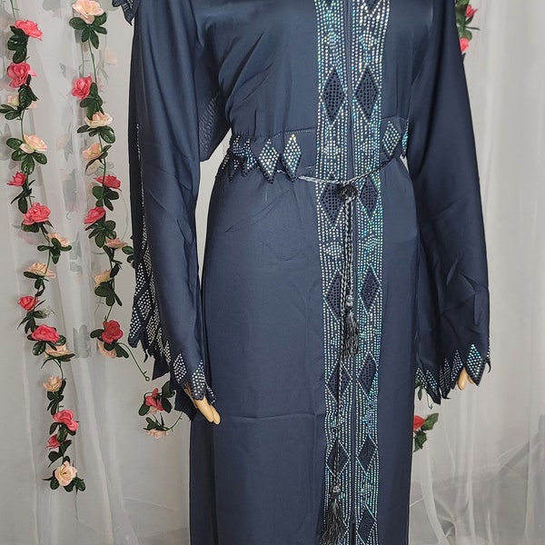 Modest Fashion Abaya Dubai, Kimono, Abaya, Abaya Dress, Abaya for Women, Eid Abaya| Headscarf and Belt included.