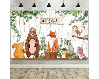 7x7FT Vinyl Wall Photography Backdrop,Deer,Animal Head Silhouettes Background for Baby Birthday Party Wedding Graduation Home Decoration