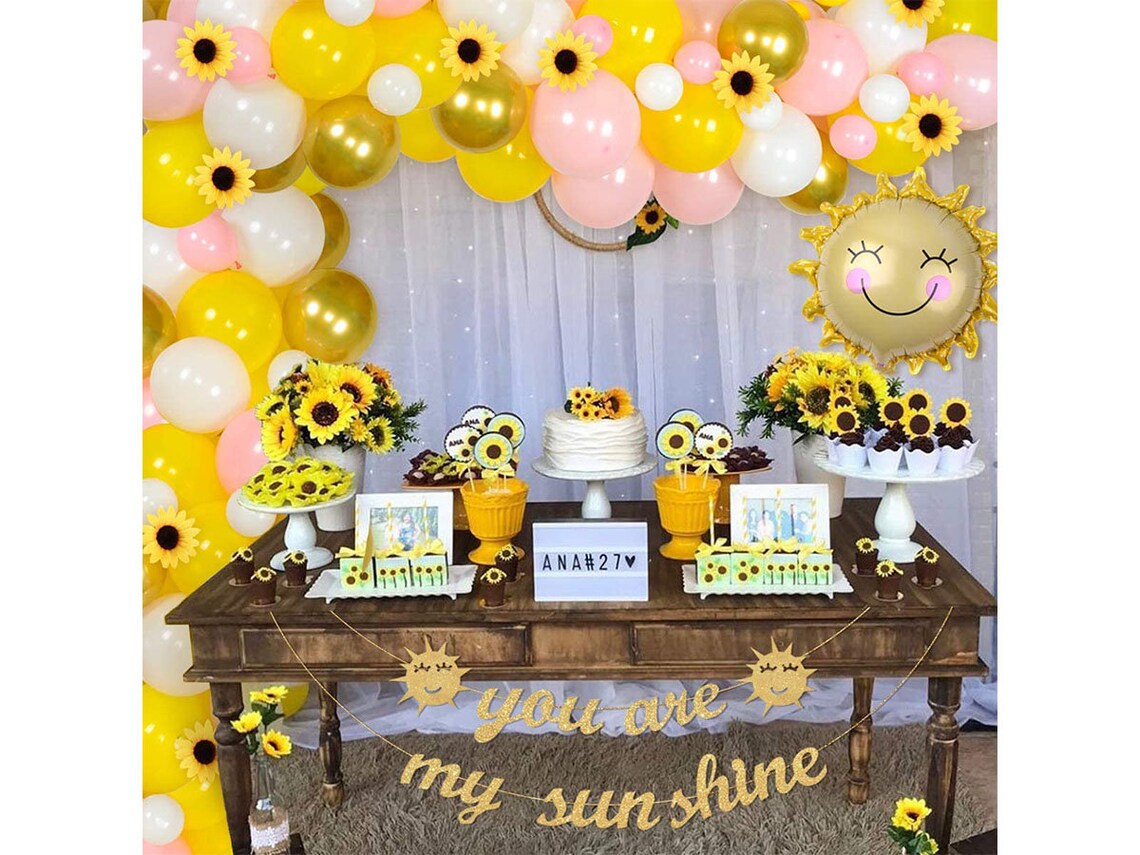Sunflower Party Decorations Balloon Garland Arch Kit Pink Etsy