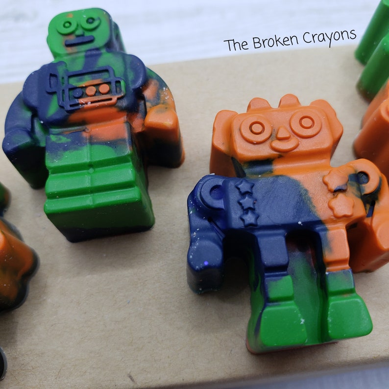 Robot Crayon Multicolor Rainbow Gift Set Present Etsy