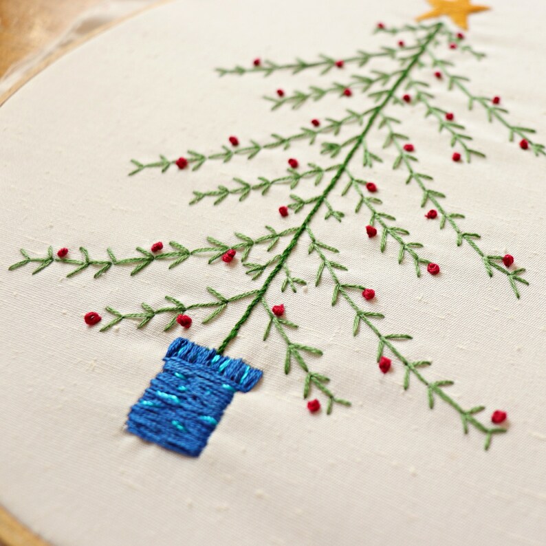 Christmas Tree Embroidery Pattern Downloadable PDF Christmas Pattern ...