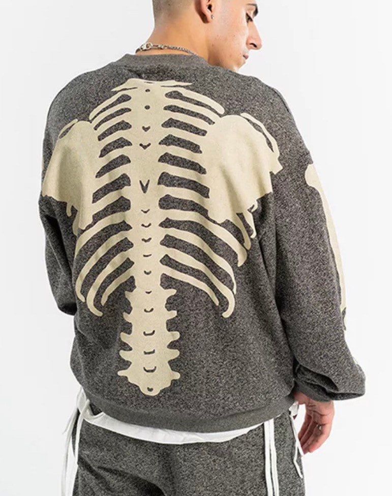 Men Oversized Sweater Green Loose Skeleton sweater y2k green Etsy