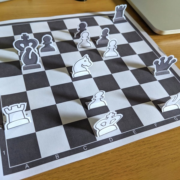 Print, Cut, Glue & Play - Digital Chess Set for Printing on Paper Sheets