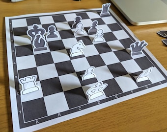 Print, Cut, Glue & Play - Digital Chess Set for Printing on Paper Sheets