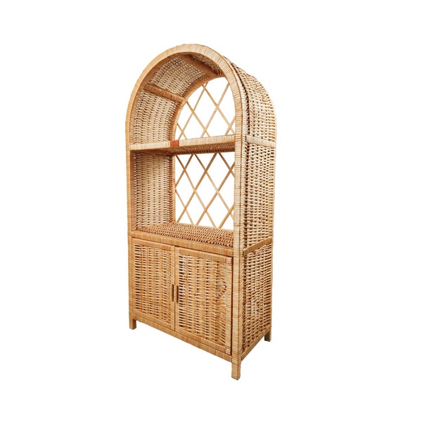 CandyOwl wicker cabinet / cupboard with doors in a NATURAL color. Unpainted!