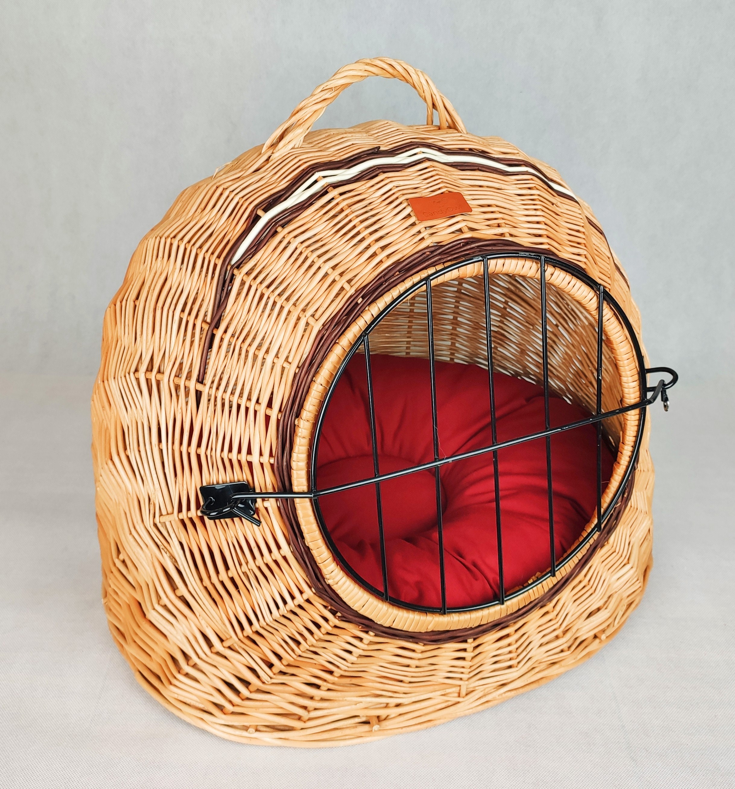 Caja de casa de gato portador de mimbre CandyOwl en color | Etsy