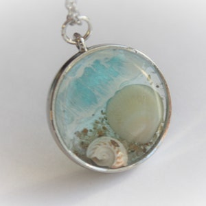 Beach Themed Circle Pendant Necklace