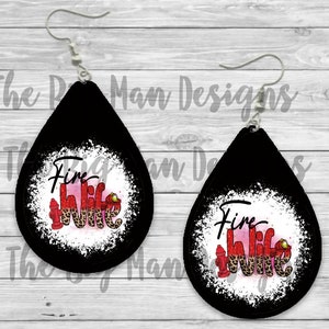 Fire Fighter's Wife Earrings |Teardrop Earrings / Teardrop Dangle Earrings / Jewelry