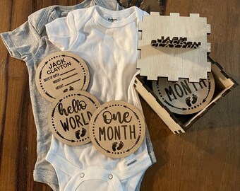 Wooden Monthly Milestone Cards | baby month signs | baby monthly milestone | baby monthly milestone markers | monthly milestone cards